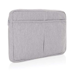 Pochette pour ordinateur 15,6” en coton recyclé avec poches frontales couleur gris