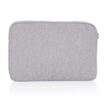 Pochette pour ordinateur 15,6” en coton recyclé avec poches frontales couleur gris quatrième vue