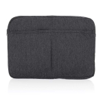 Pochette pour ordinateur 15,6” en coton recyclé avec poches frontales couleur argenté mat troisième vue