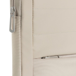 Pochette pour ordinateur 15,6” en RPET avec coutures et poche frontale couleur beige cinquième vue