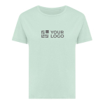 T-shirt pour femme coton recyclé, slim fit, 160 g/m², Iqoniq couleur vert clair avec zone d'impression