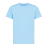 T-shirt enfant coton recyclé, casual fit, 160 g/m², Iqoniq couleur cyan vue avec logo