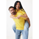 T-shirt unisexe en coton recyclé, slim fit, 160 g/m², Iqoniq couleur jaune vue avec modèle