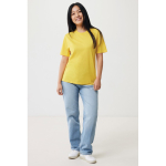 T-shirt unisexe en coton recyclé, slim fit, 160 g/m², Iqoniq couleur jaune deuxième vue avec modèle