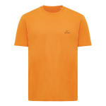 T-shirt unisexe en coton recyclé, slim fit, 160 g/m², Iqoniq couleur orange vue avec logo