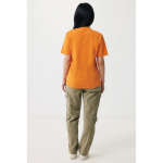 T-shirt unisexe en coton recyclé, slim fit, 160 g/m², Iqoniq couleur orange cinquième vue avec modèle