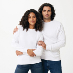 Sweat unisexe en coton recyclé, slim fit, 280 g/m², Iqoniq couleur blanc troisième vue