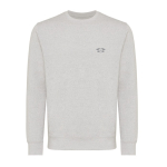 Sweat unisexe en coton recyclé, slim fit, 280 g/m², Iqoniq couleur gris clair chiné vue avec logo
