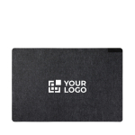 Sous-main de bureau en feutre recyclé avec points antidérapants couleur noir avec zone d'impression