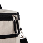 Glacière en coton recyclé avec bandoulière et anses couleur blanc cassé quatrième vue