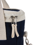 Glacière en coton recyclé avec bandoulière et anses couleur bleu marine quatrième vue