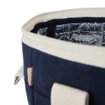 Glacière en coton recyclé avec bandoulière et anses couleur bleu marine cinquième vue