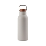 Bouteille thermos en inox recyclé à bouchon en bois et poignée 580ml couleur gris