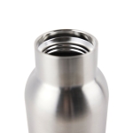 Bouteille thermos en inox recyclé à bouchon en bois et poignée 300ml couleur argenté deuxième vue