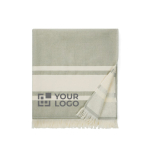 Serviette de plage style hammam en coton à séchage rapide 360 g/m² couleur vert avec zone d'impression