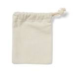 Jeu de morpion en bois avec plateau dans un sac en coton couleur marron troisième vue