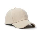 Casquette élégante en coton recyclé avec détails en cuir synthétique couleur ivoire