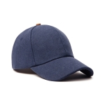Casquette élégante en coton recyclé avec détails en cuir synthétique couleur bleu marine