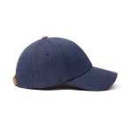 Casquette élégante en coton recyclé avec détails en cuir synthétique couleur bleu marine deuxième vue