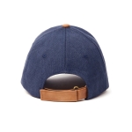 Casquette élégante en coton recyclé avec détails en cuir synthétique couleur bleu marine cinquième vue