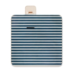 Couverture de pique-nique pliable en RPET avec détails en similicuir couleur bleu marine deuxième vue