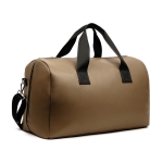 Sac de voyage en cuir synthétique recyclé à compartiment spacieux couleur marron