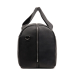 Sac de voyage en cuir synthétique recyclé à compartiment spacieux couleur noir troisième vue