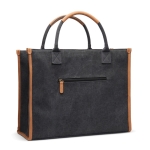 Grand sac de bureau en toile recyclée avec compartiment ordinateur couleur noir