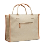 Grand sac de bureau en toile recyclée avec compartiment ordinateur couleur ivoire