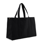 Grand sac fourre-tout en toile recyclée avec poche sécurisée 400g/m² couleur noir deuxième vue