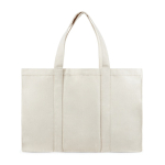 Grand sac fourre-tout en toile recyclée avec poche sécurisée 400g/m² couleur blanc cassé