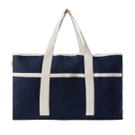 Sac de plage en coton recyclé avec porte-serviette 500 g/m² couleur bleu marine