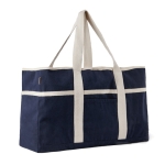 Sac de plage en coton recyclé avec porte-serviette 500 g/m² couleur bleu marine troisième vue
