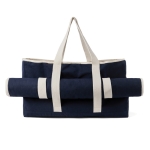 Sac de plage en coton recyclé avec porte-serviette 500 g/m² couleur bleu marine quatrième vue