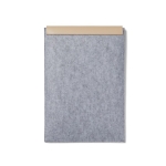 Housse pour ordinateur portable de 17” en feutre recyclé à rabat couleur gris troisième vue