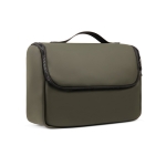 Trousse de toilette de voyage en cuir synthétique déperlante à poignée couleur vert