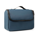 Trousse de toilette de voyage en cuir synthétique déperlante à poignée couleur bleu marine