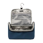 Trousse de toilette de voyage en cuir synthétique déperlante à poignée couleur bleu marine troisième vue
