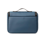 Trousse de toilette de voyage en cuir synthétique déperlante à poignée couleur bleu marine quatrième vue