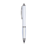 Stylos personnalisés pas chers pour entreprise avec Encre Noire Color couleur blanc vue latérale