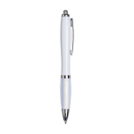 Stylos personnalisés pas chers pour entreprise avec Encre Noire Color couleur blanc deuxième vue latérale