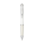 Stylos personnalisés pas chers pour entreprise avec Encre Noire Color couleur blanc transparent