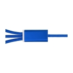 Câble 5-en-1 en aluminium enduit de cuivre avec sortie iOS couleur bleu roi troisième vue frontale