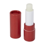 Baume à lèvres durable en papier recyclé avec protection SPF 15 couleur rouge