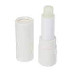 Baume à lèvres durable en papier recyclé avec protection SPF 15 couleur blanc