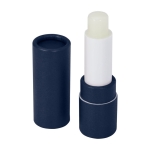 Baume à lèvres durable en papier recyclé avec protection SPF 15 couleur bleu marine