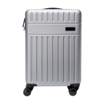 Valise trolley de cabine 20” avec roues pivotantes et capacité de 40L couleur argenté deuxième vue frontale