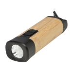 Lampe torche en bambou et plastique recyclé à mousqueton avec 3 modes couleur naturel