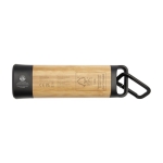Lampe torche en bambou et plastique recyclé à mousqueton avec 3 modes couleur naturel deuxième vue arrière