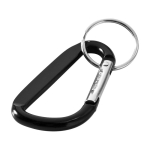 Porte-clés en aluminium recyclé avec mousqueton et finition métallique couleur noir
